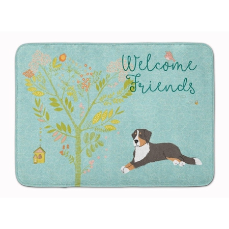 Carolines Treasures Welcome Friends Bernese Mountain Dog Machine Washable Memory Foam Mat BB7579RUG